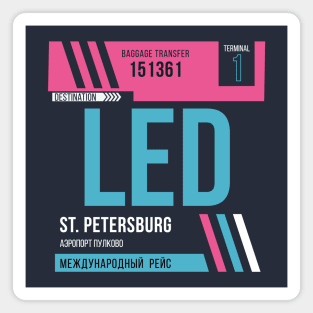 St Petersburg (LED) Airport Code Baggage Tag Magnet